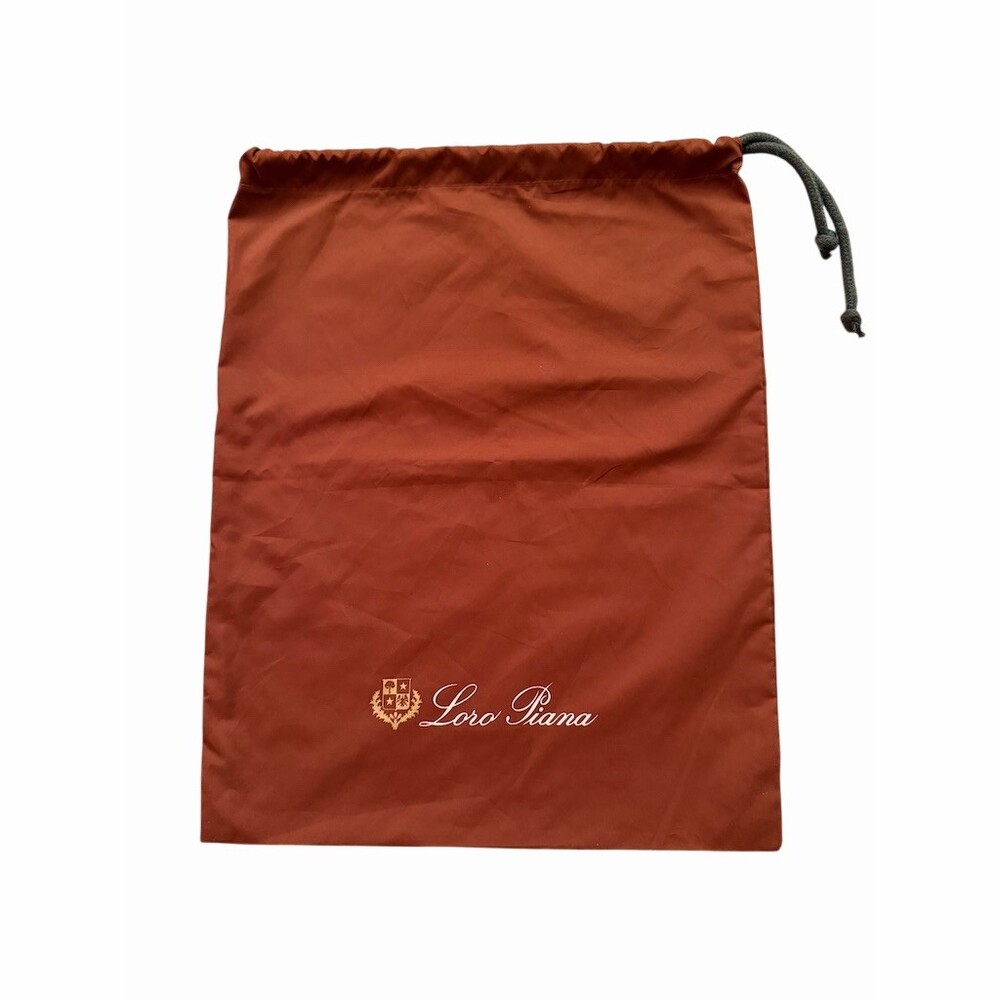 Loro Piana Logo Drawstring Dust Bag Storage Pouch Rust Brown